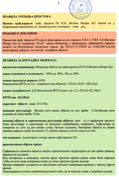 Second page of the act of urban conditions