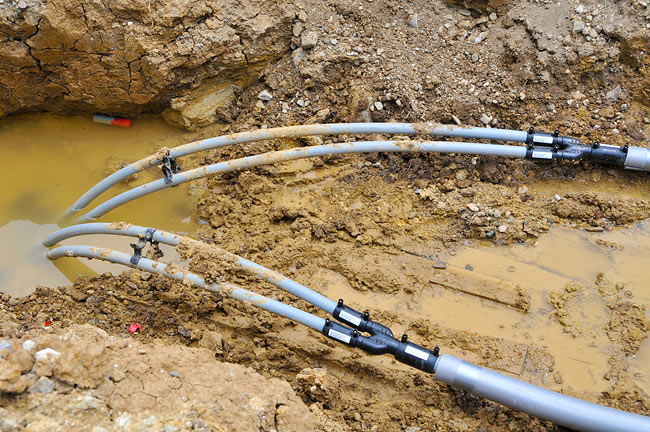Joining the 2 loops of one geothermal probes into one loop