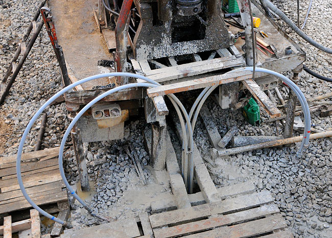 The geothermal probe once installation is done