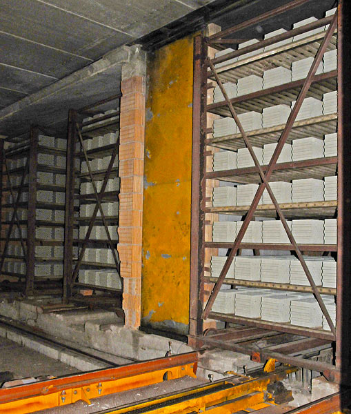 Blocks drying inside the dryer