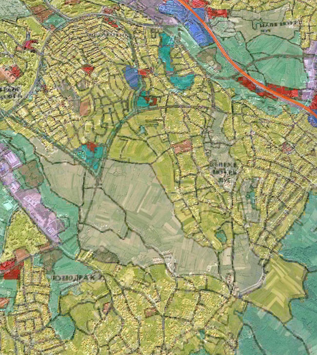 South-east part of Belgrade with Padina, Braće Jerković, Veliki Mokri Lug, Kumodraž and Kumodraž Field