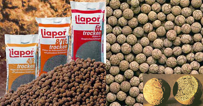 Liapor expanded clay spheres