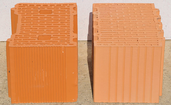 POROTHERM 38 S P+E PLUS and KLIMABLOC 38 GT short side