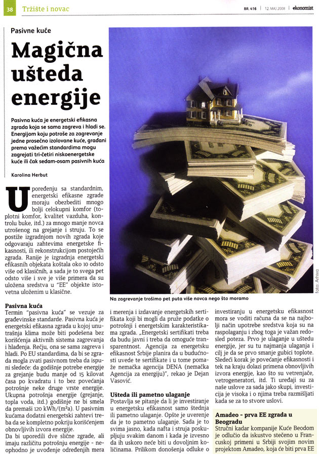 Ekonomist magazin, May 2008, no.416 page.38