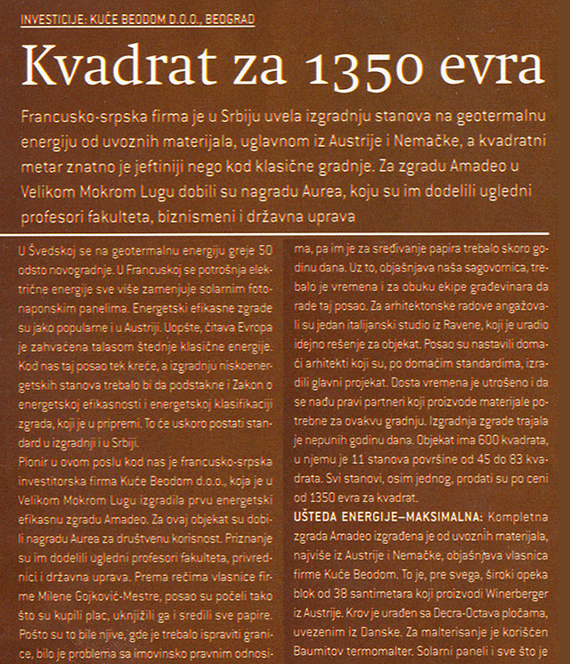 Vreme: “Square meter at 1350 euros” 01