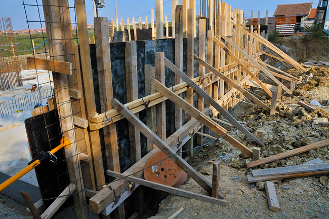 One external side of the cast of the wall connecting A3 and A4