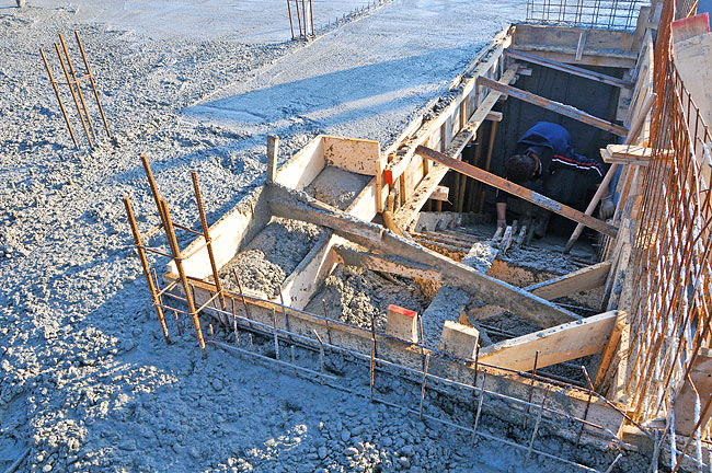 Making the stairs from the underground parking