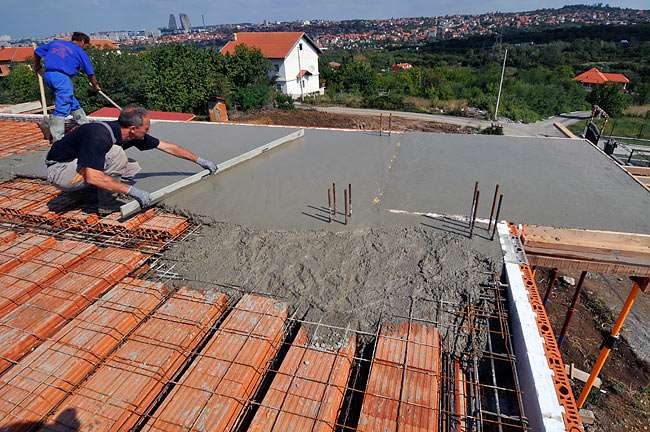Equalizing concrete on Amadeo 1st floor slab