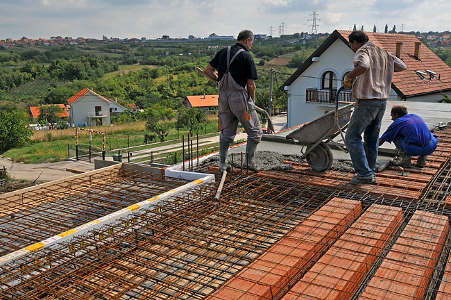 Pouring concrete on Amadeo 1st floor slab