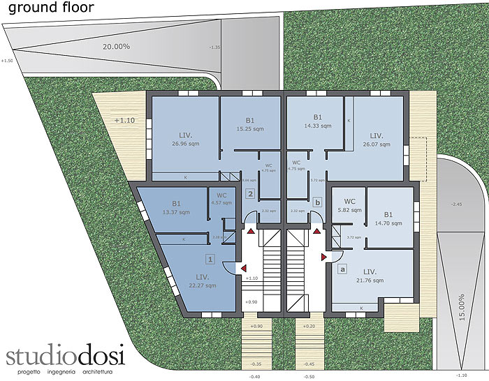 Amadeo - Prizemlje: 4 stana od 42 do 58 m2
