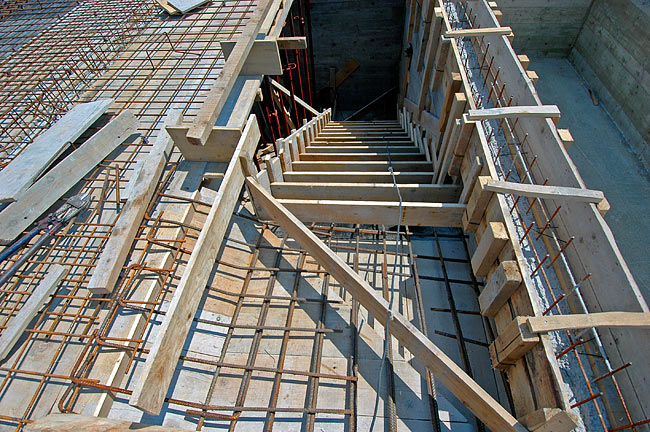 Stairs cast viewed from the ground floor