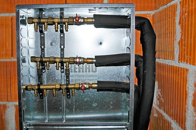 Rehau manifolds for sanitary hot and cold water