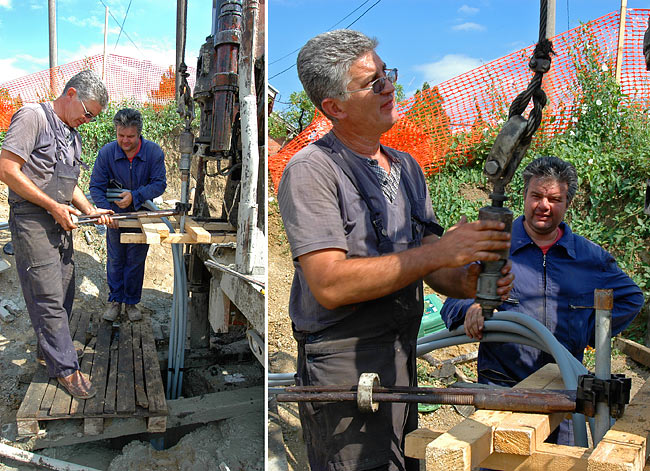 Descent of the Rehau RAUGEO probe in the borehole - 05