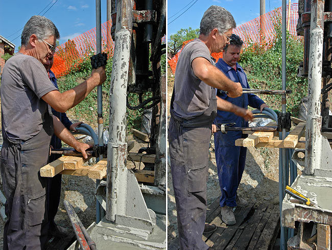 Descent of the Rehau RAUGEO probe in the borehole - 07