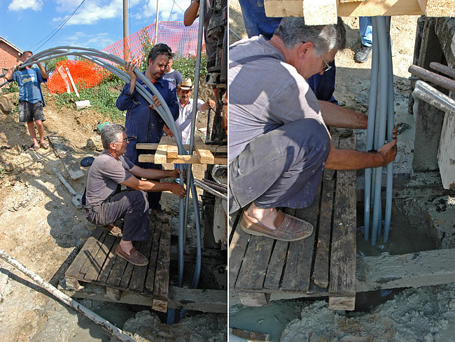Descent of the Rehau RAUGEO probe in the borehole - 09