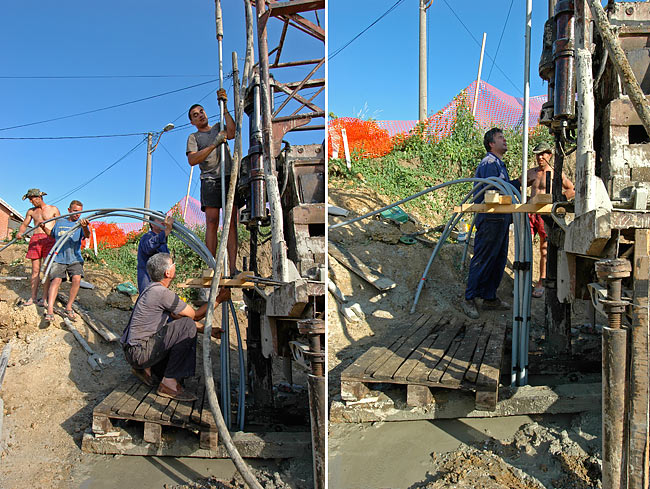 Descent of the Rehau RAUGEO probe in the borehole - 11