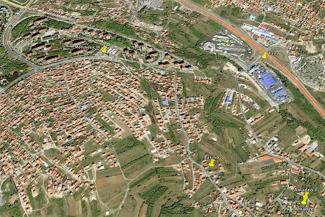 Aerial view of the area around Basilio