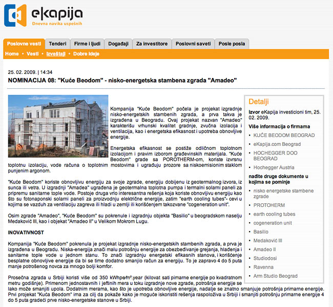 Presentation of Amadeo on Ekapija